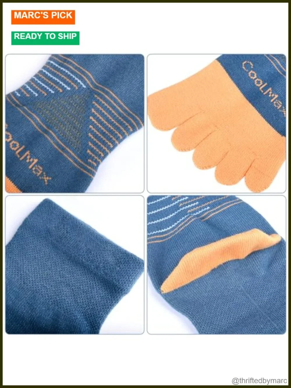 Cool-Max Toe Socks for Running Athletic Breathable 3 Pairs Quarter